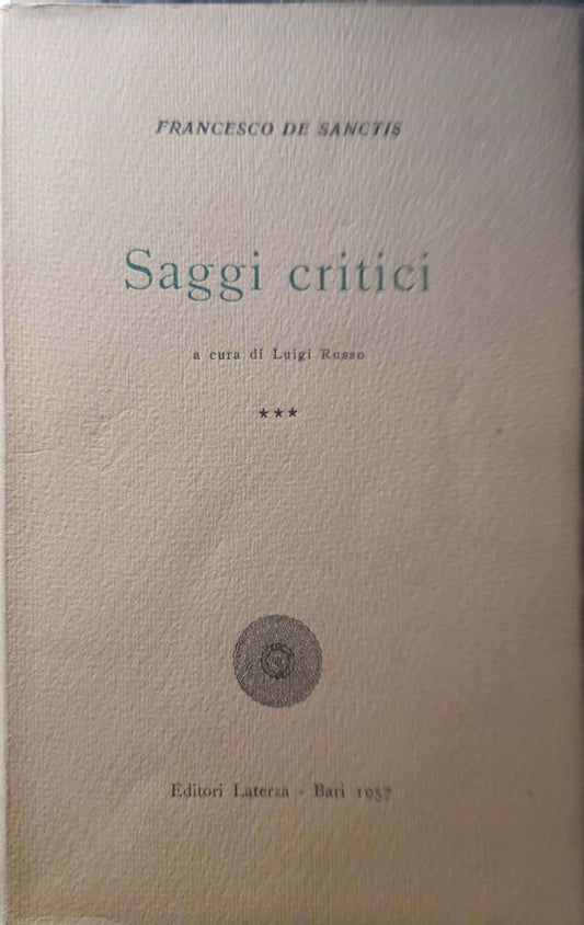 Saggi critici - Volume terzo - copertina