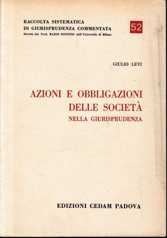 Azioni e obbligazioni delle società nella giurisprudenza - copertina