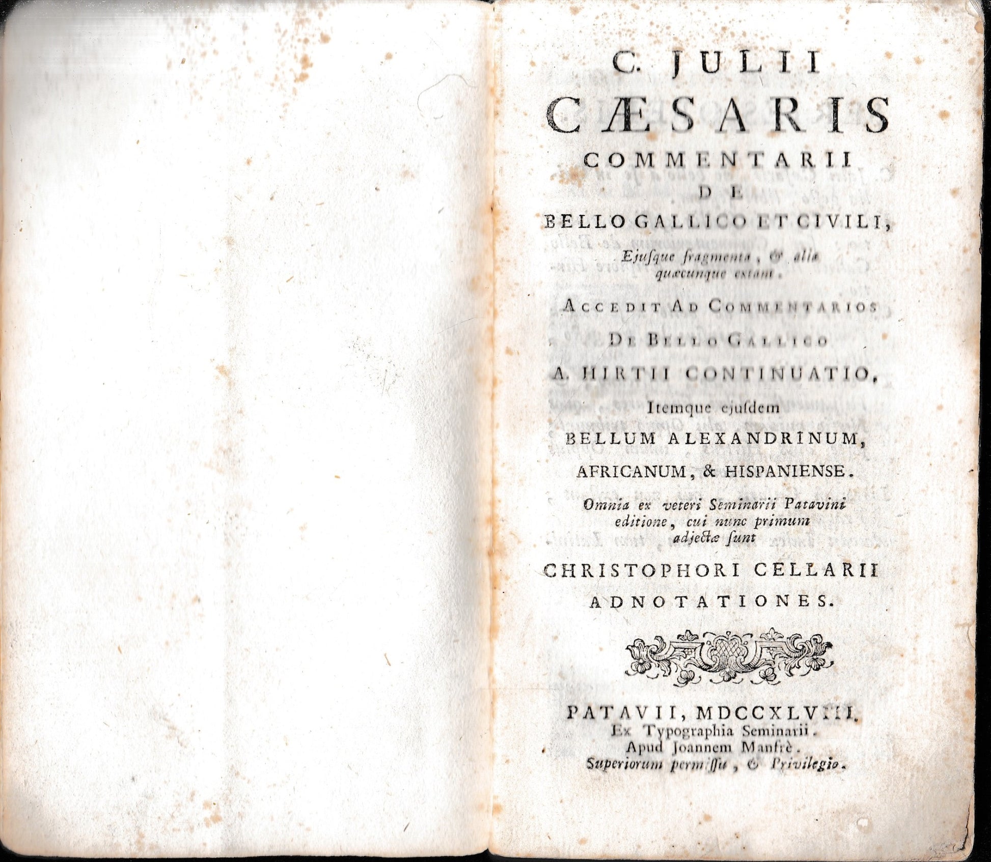 Commentarii de bello Gallico et civili - copertina