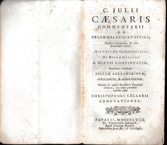 Commentarii de bello Gallico et civili - copertina