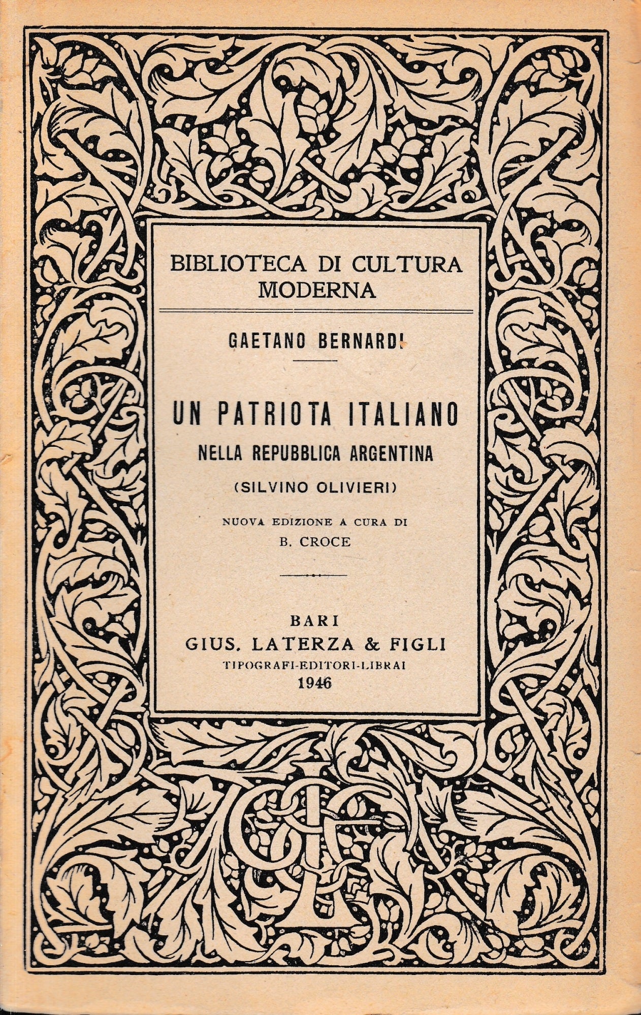 Un patriota italiano nella Repubblica Argentina - copertina
