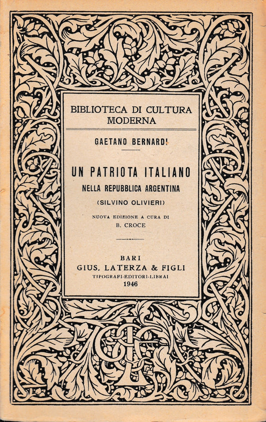 Un patriota italiano nella Repubblica Argentina - copertina