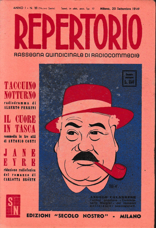Repertorio. Rassegna quindicinale di radiocommedie. Anno 1, n. 11. 1949 - copertina