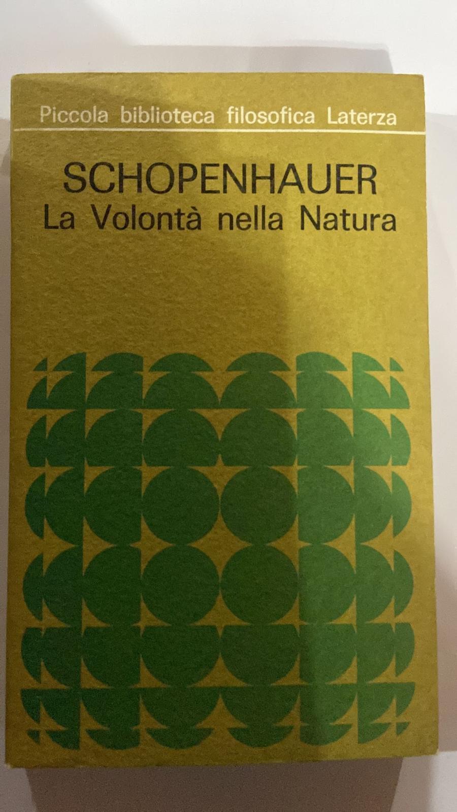 Schopenhauer La volontò nella Natura - copertina