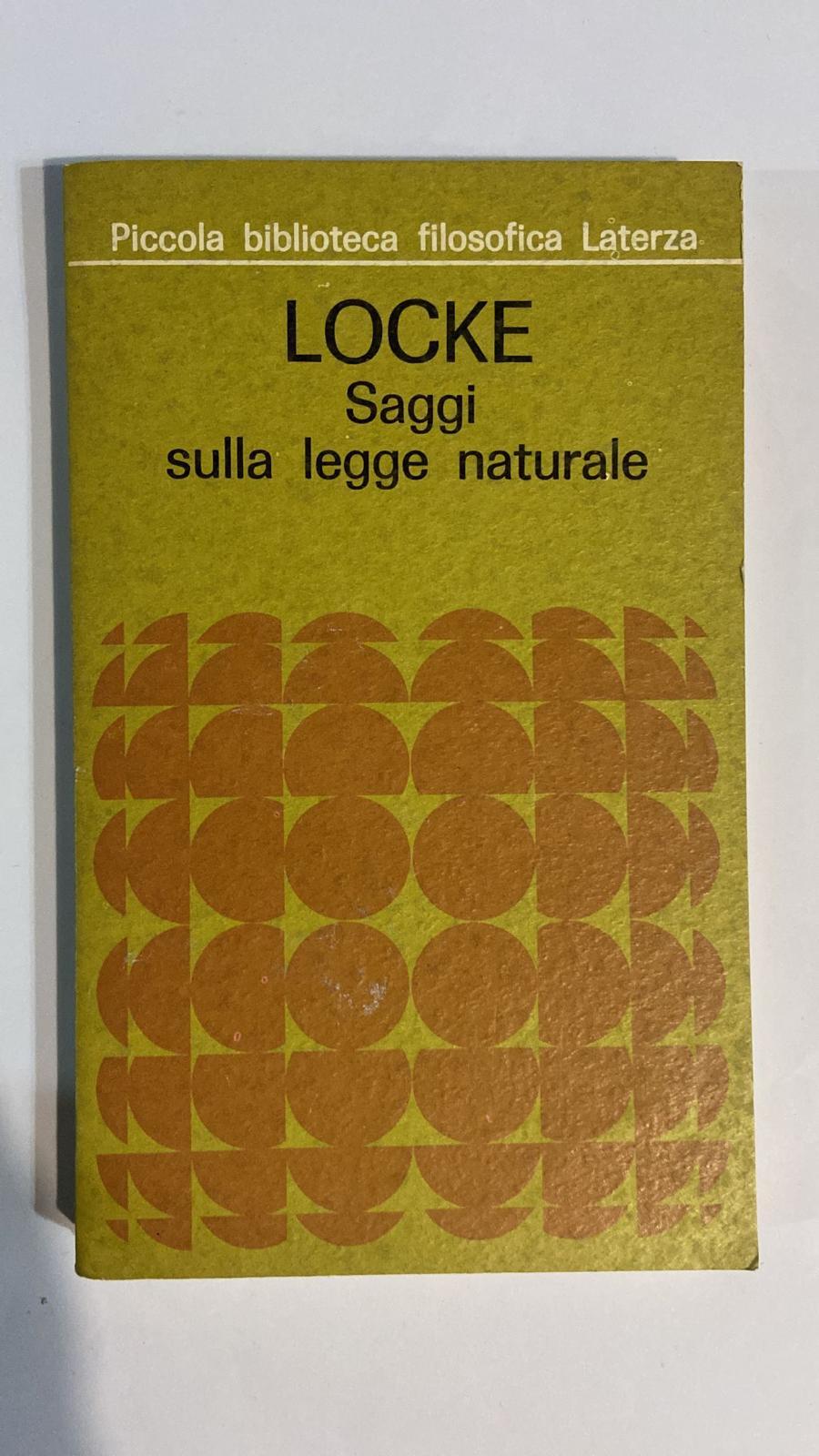 John Locke. Saggi sulla legge naturale - copertina