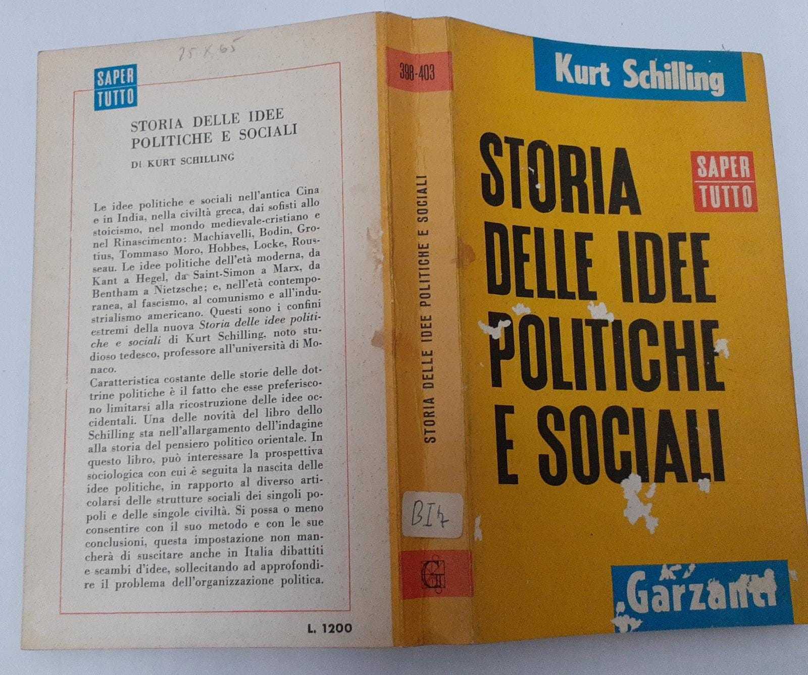 Storia delle idee politiche e sociali - copertina