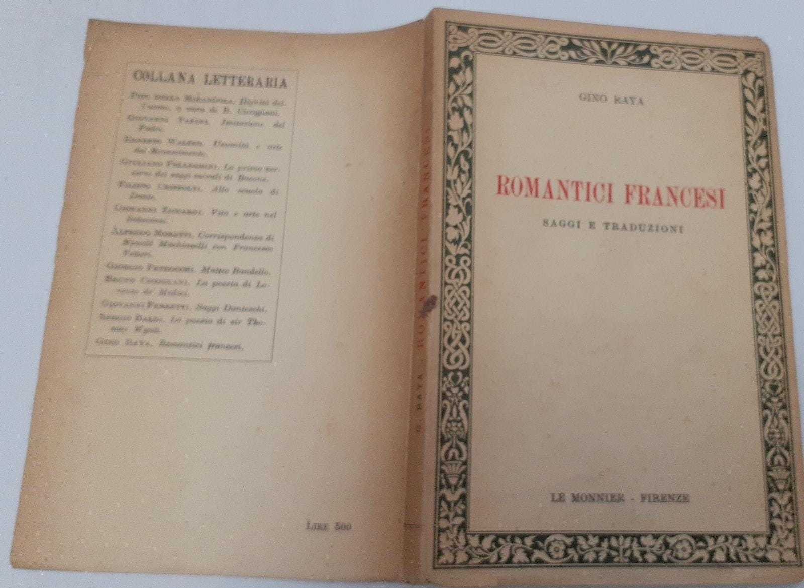 Romantici francesi saggi e traduzioni - copertina