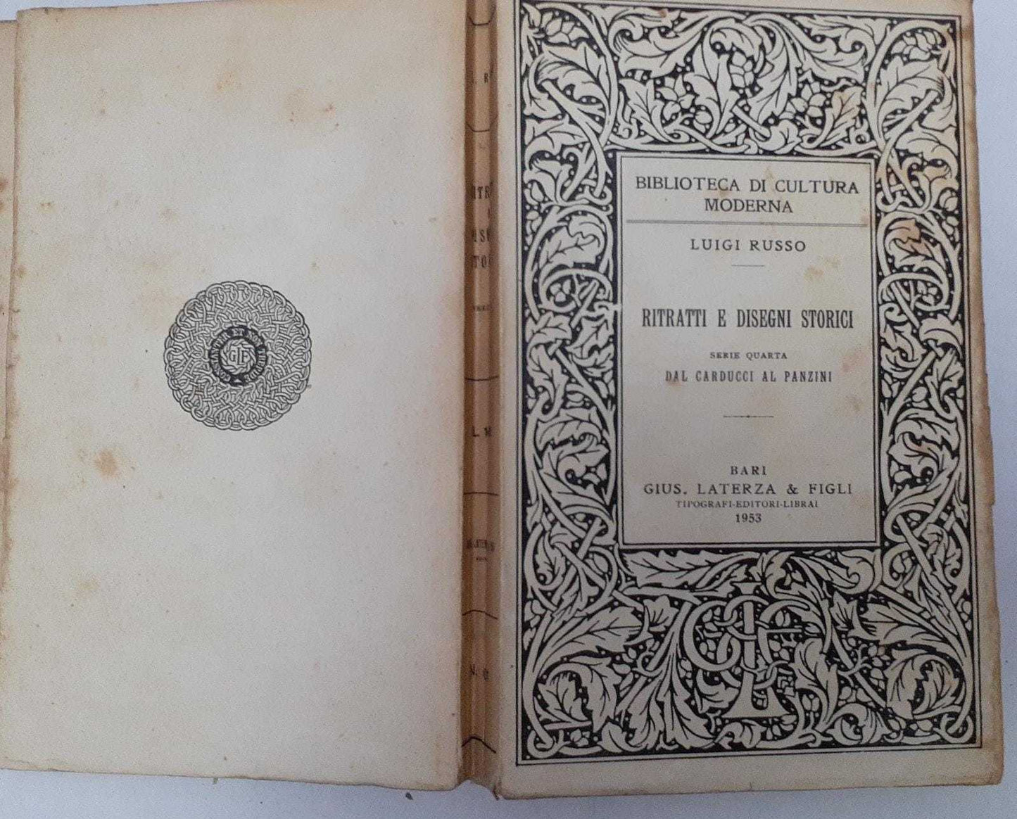 Ritratti e disegni storici.  Serie quarta dal Carducci al Panzini - copertina