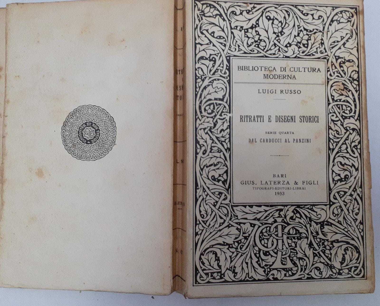 Ritratti e disegni storici.  Serie quarta dal Carducci al Panzini - copertina