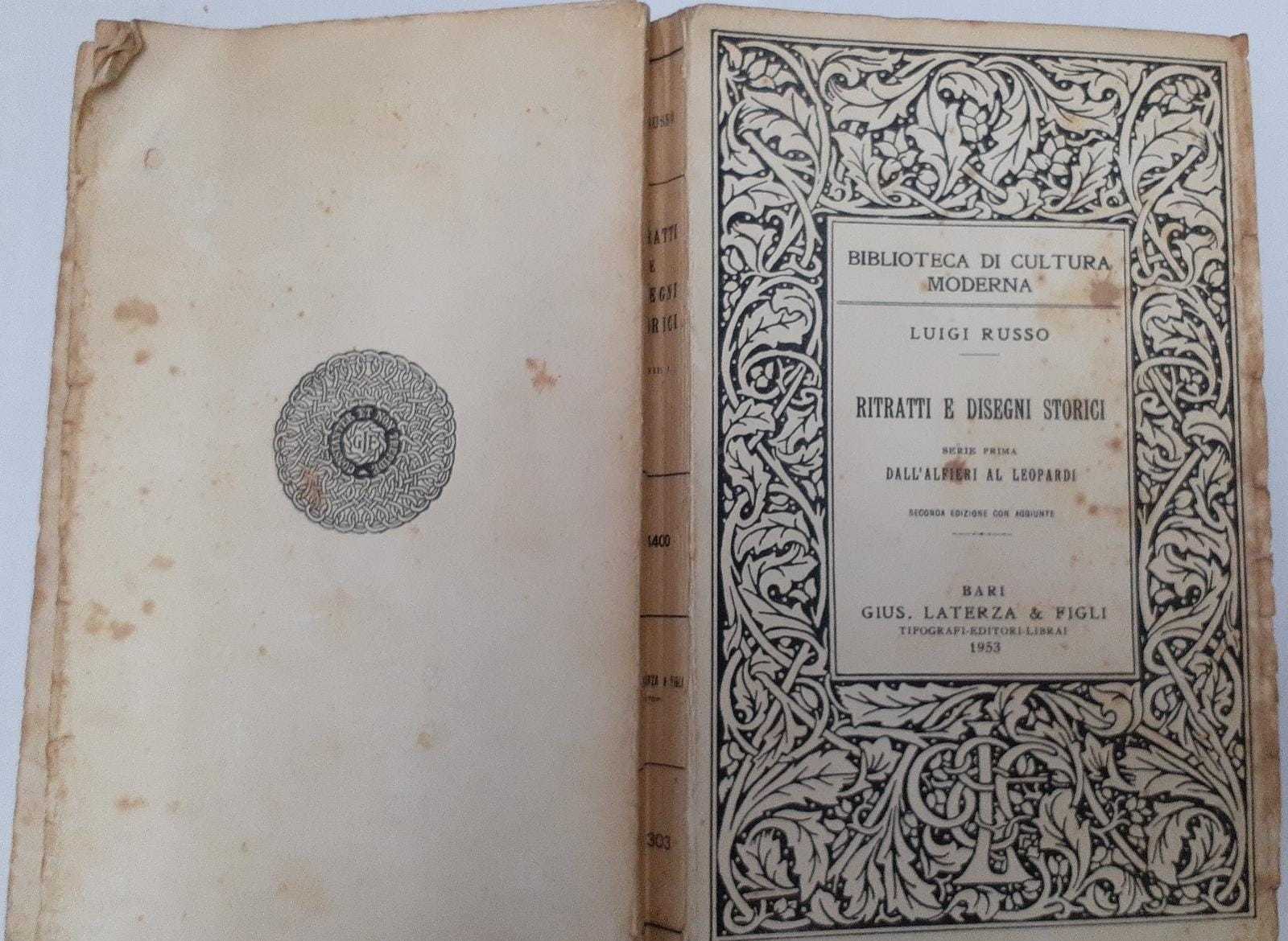 Ritratti e disegni storici. Serie prima: dall'Alfieri al Leopardi - copertina