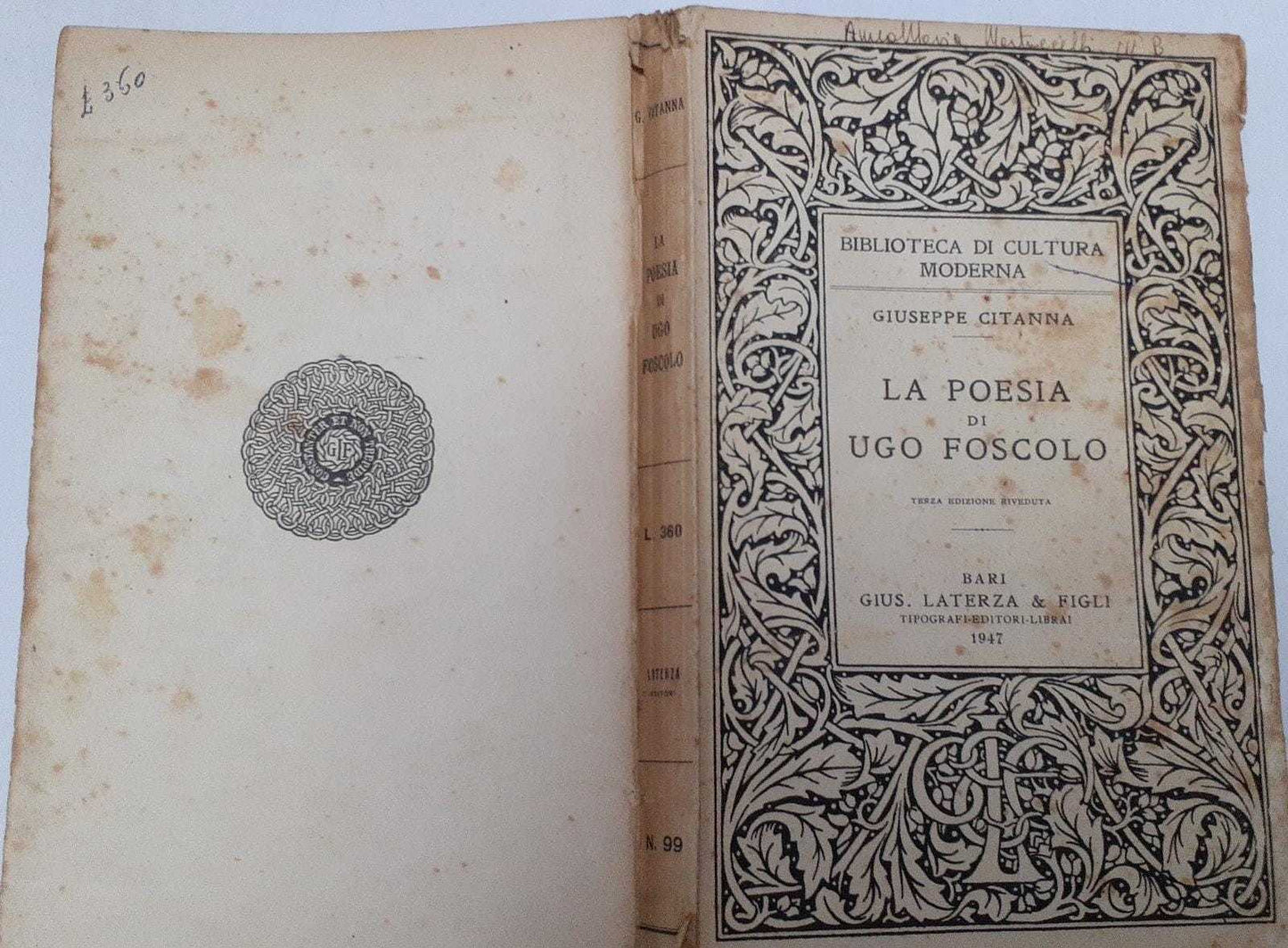 La poesia di Ugo Foscolo - copertina