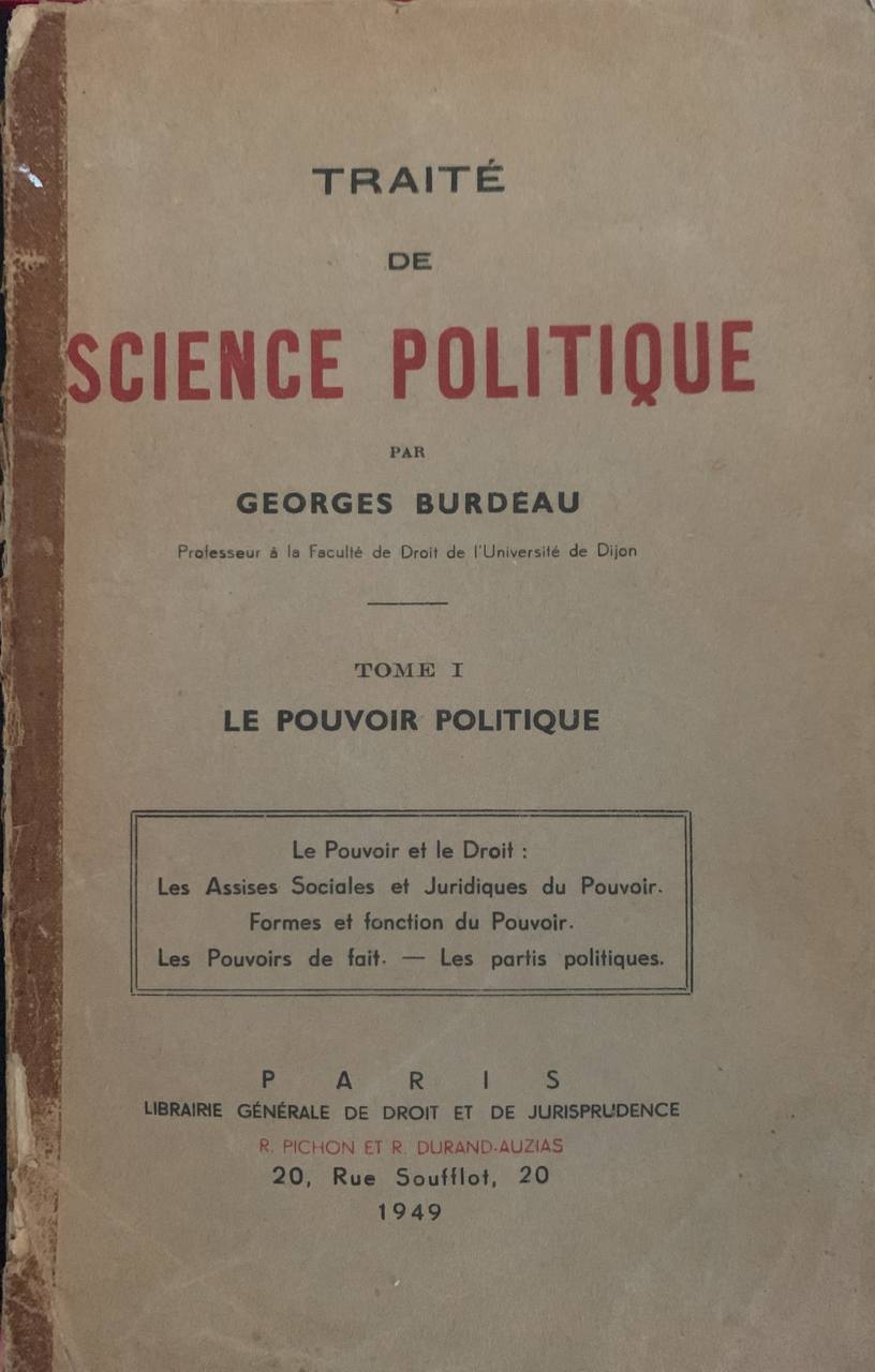 Traité de science politique. Tome I: le pouvoir politique - copertina