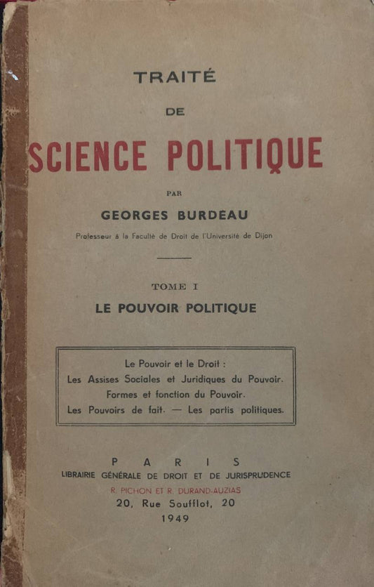 Traité de science politique. Tome I: le pouvoir politique - copertina