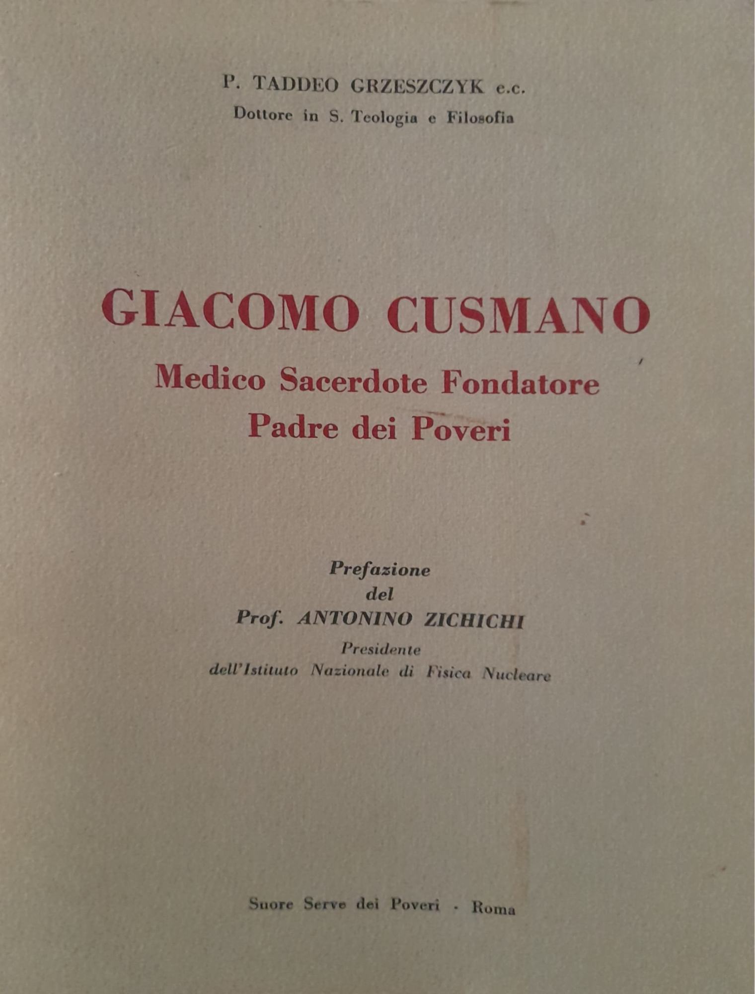 Giacomo Cusmano. Medico Sacerdote Fondatore Padre dei Poveri - copertina