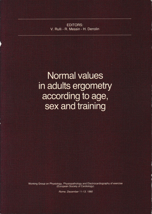 Normal values in adults ergometry according to age, sex and training - copertina