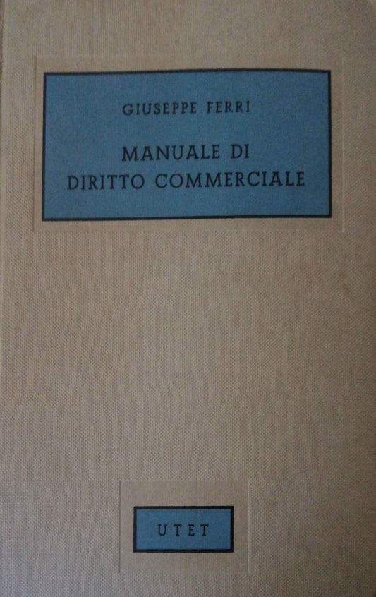 Manuale di diritto commerciale - copertina