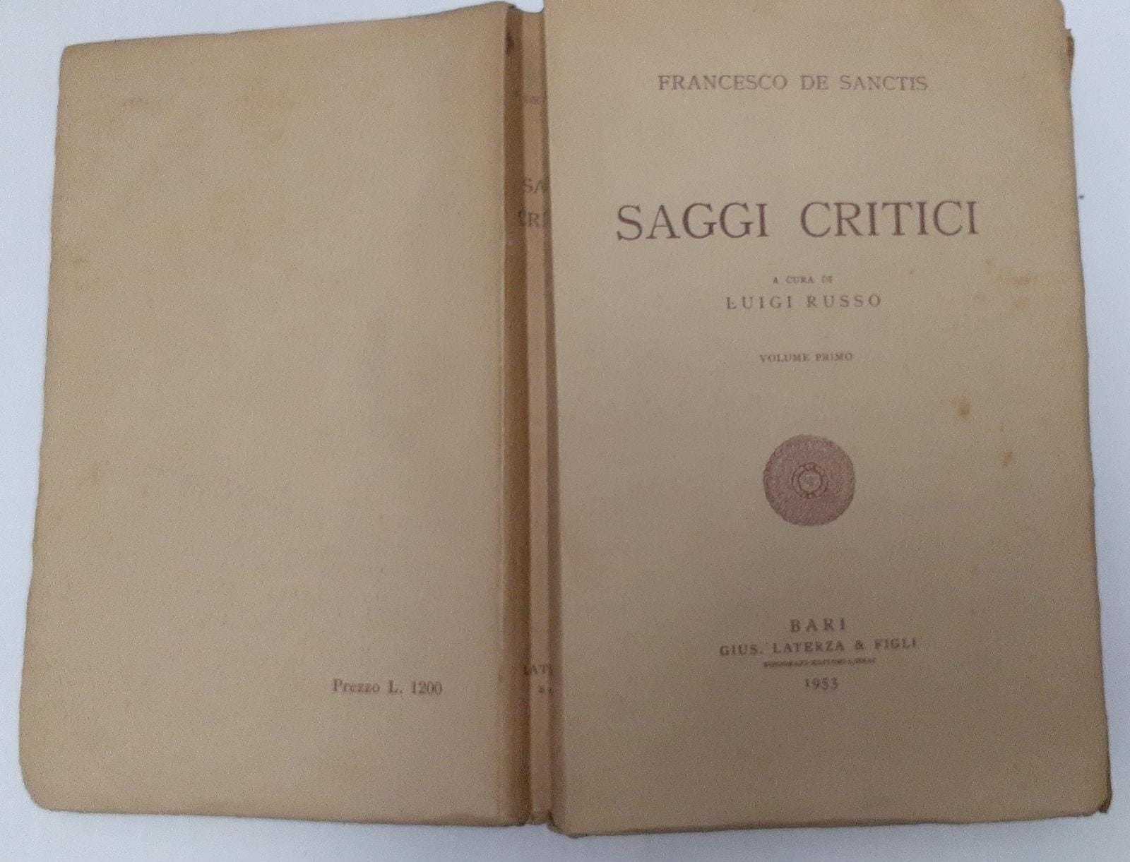 Saggi critici a cura di Luigi Russo. Volume primo - copertina