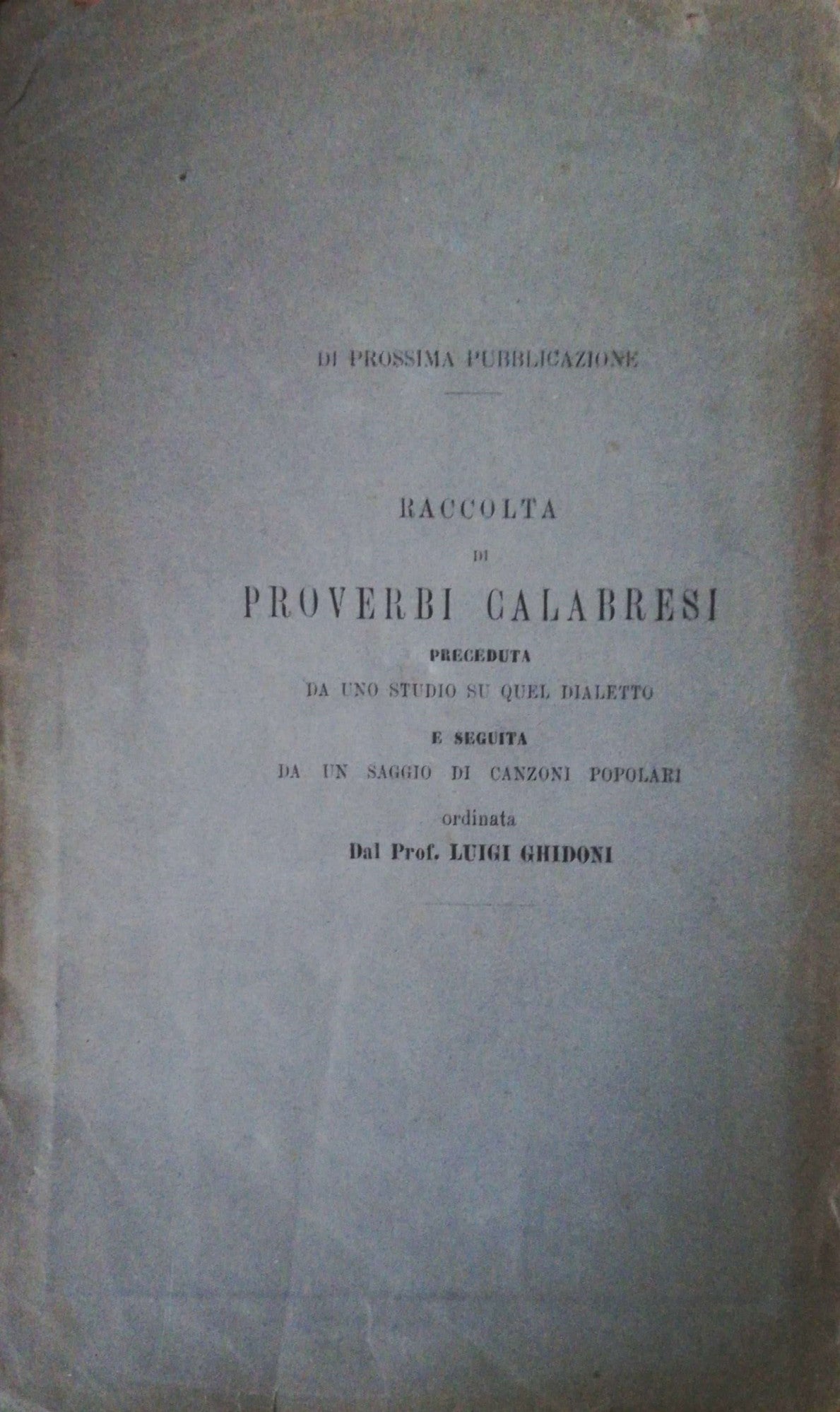 Raccolta di proverbi calabresi - copertina
