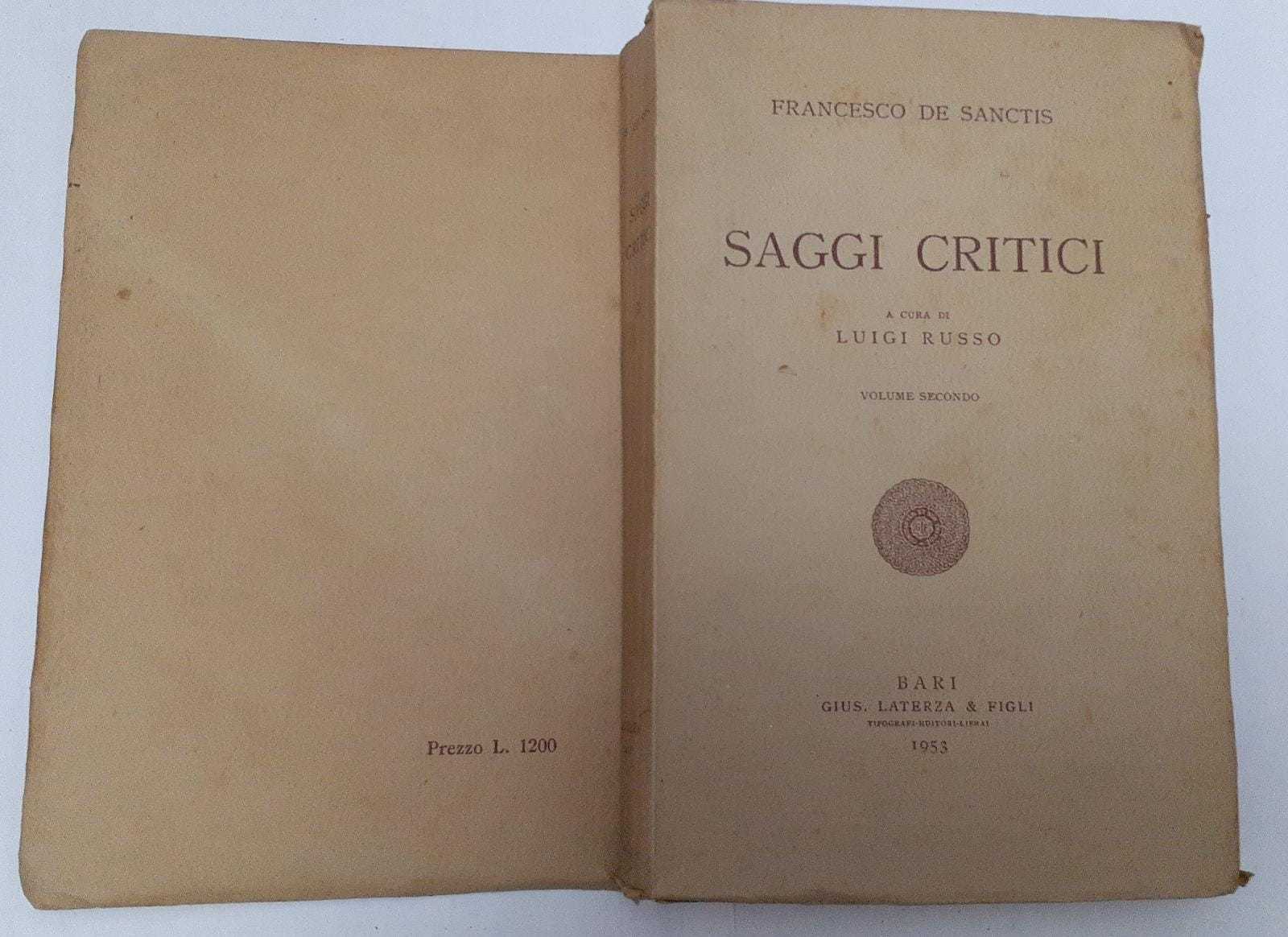 Saggi critici a cura di Luigi Russo. Volume secondo - copertina