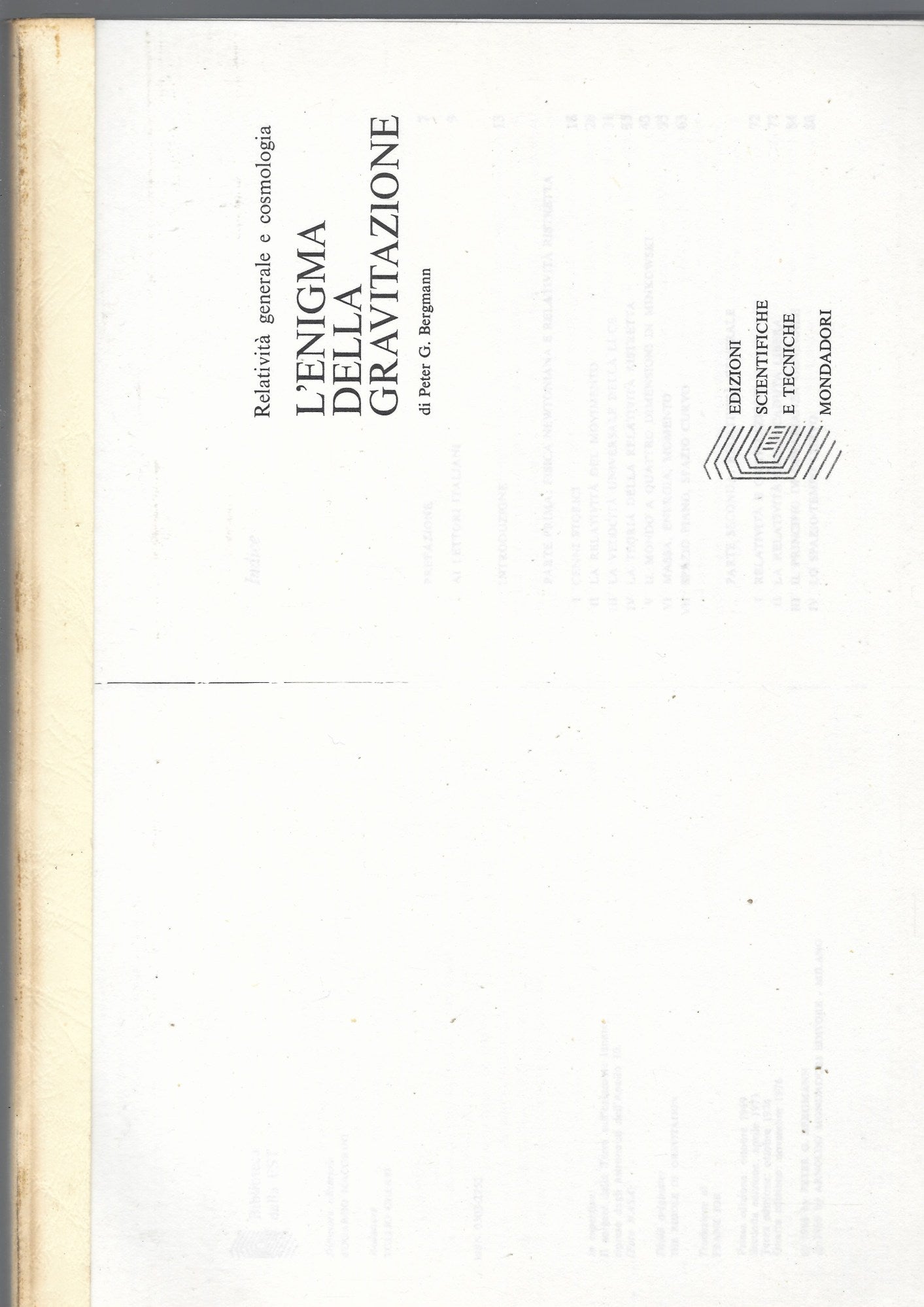 L' ENIGMA DELLA GRAVITAZIONE. Fotocopie - copertina