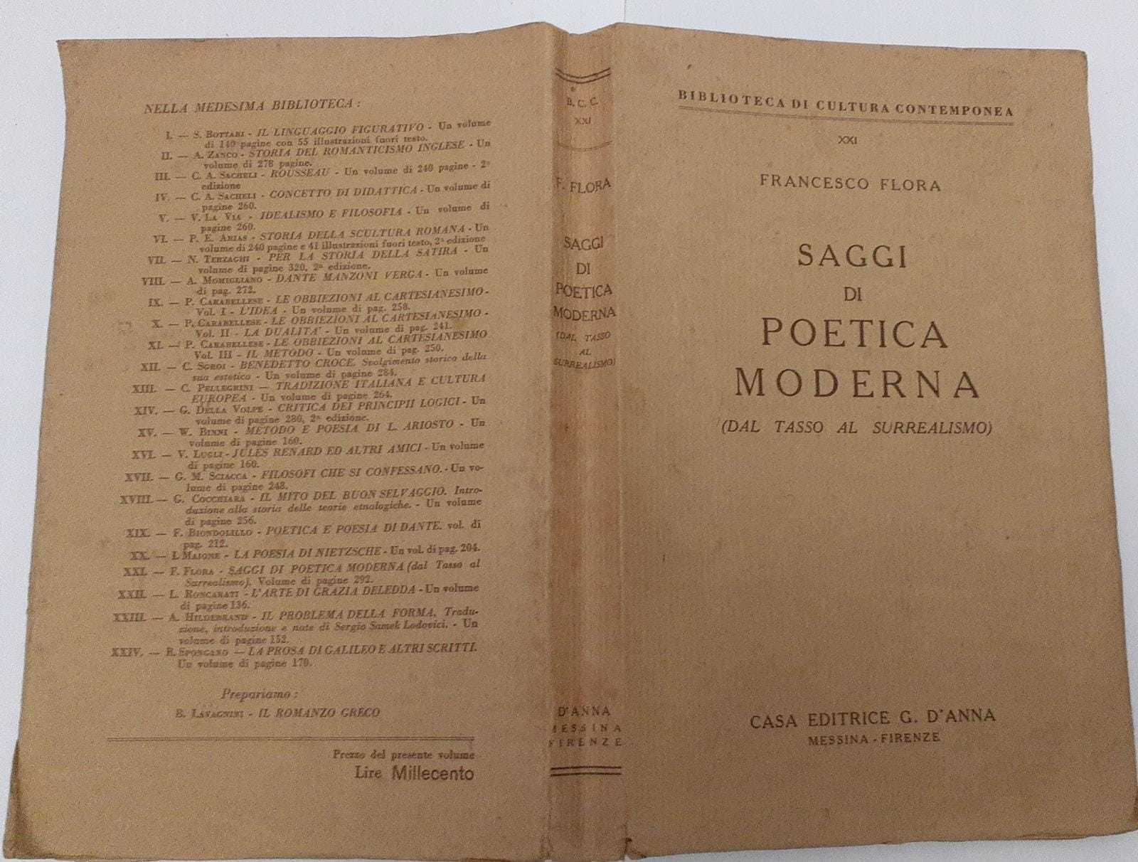 Saggi di poetica moderna (Dal tasso al surrealismo) - copertina