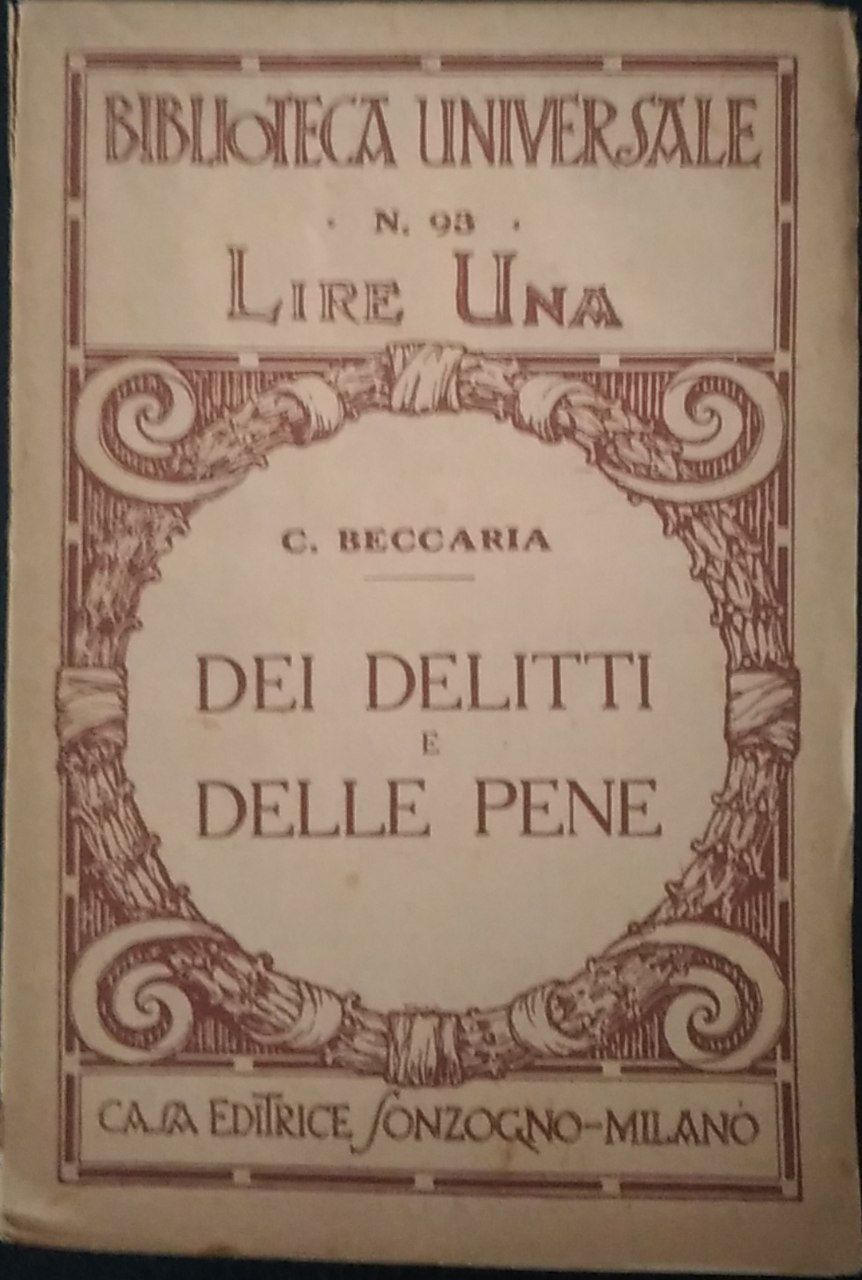 Dei delitti e delle pene - copertina