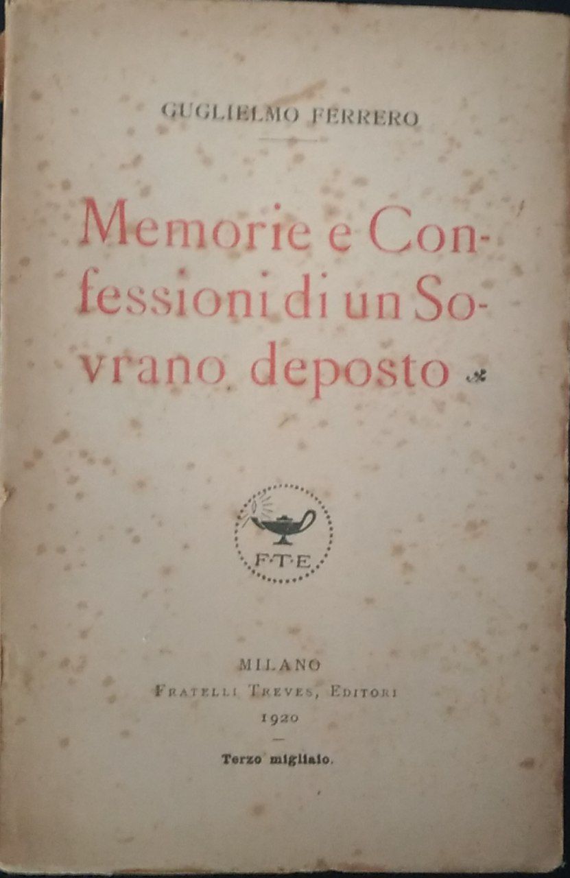 Memorie e Confessioni di un Sovrano deposto - copertina