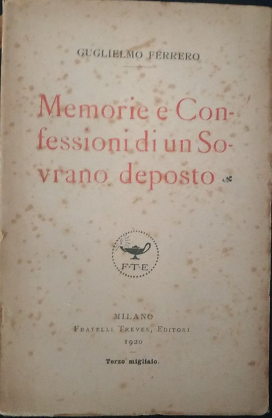 Memorie e Confessioni di un Sovrano deposto - copertina