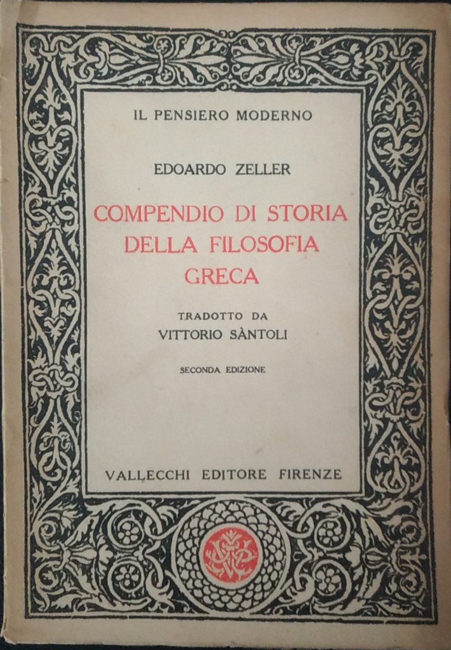 Compendio di storia della filosofia greca - copertina