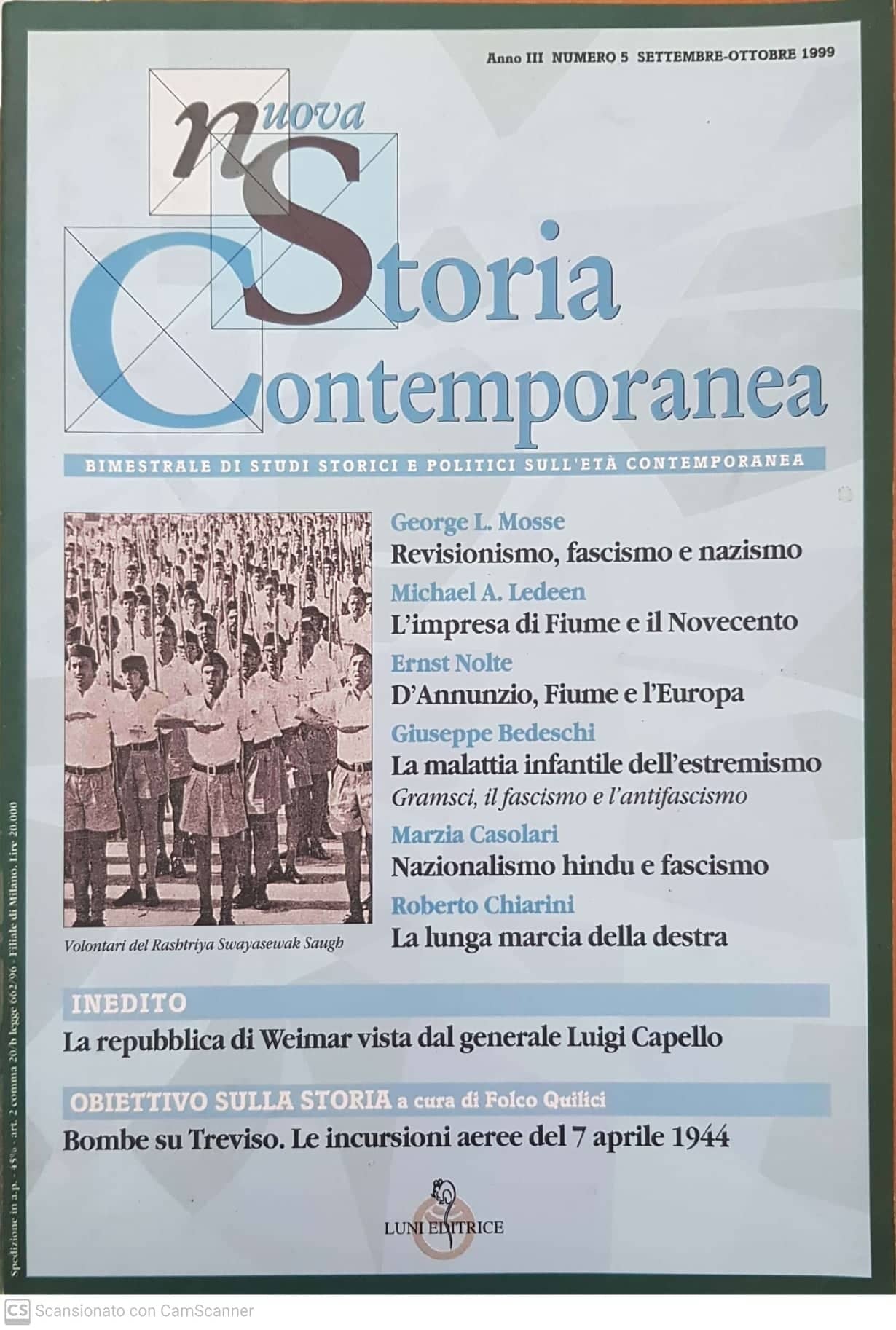 Nuova storia contemporanea. Bimestrale di studi storici e politici sull'età contemporanea. anno III numero 5 - copertina