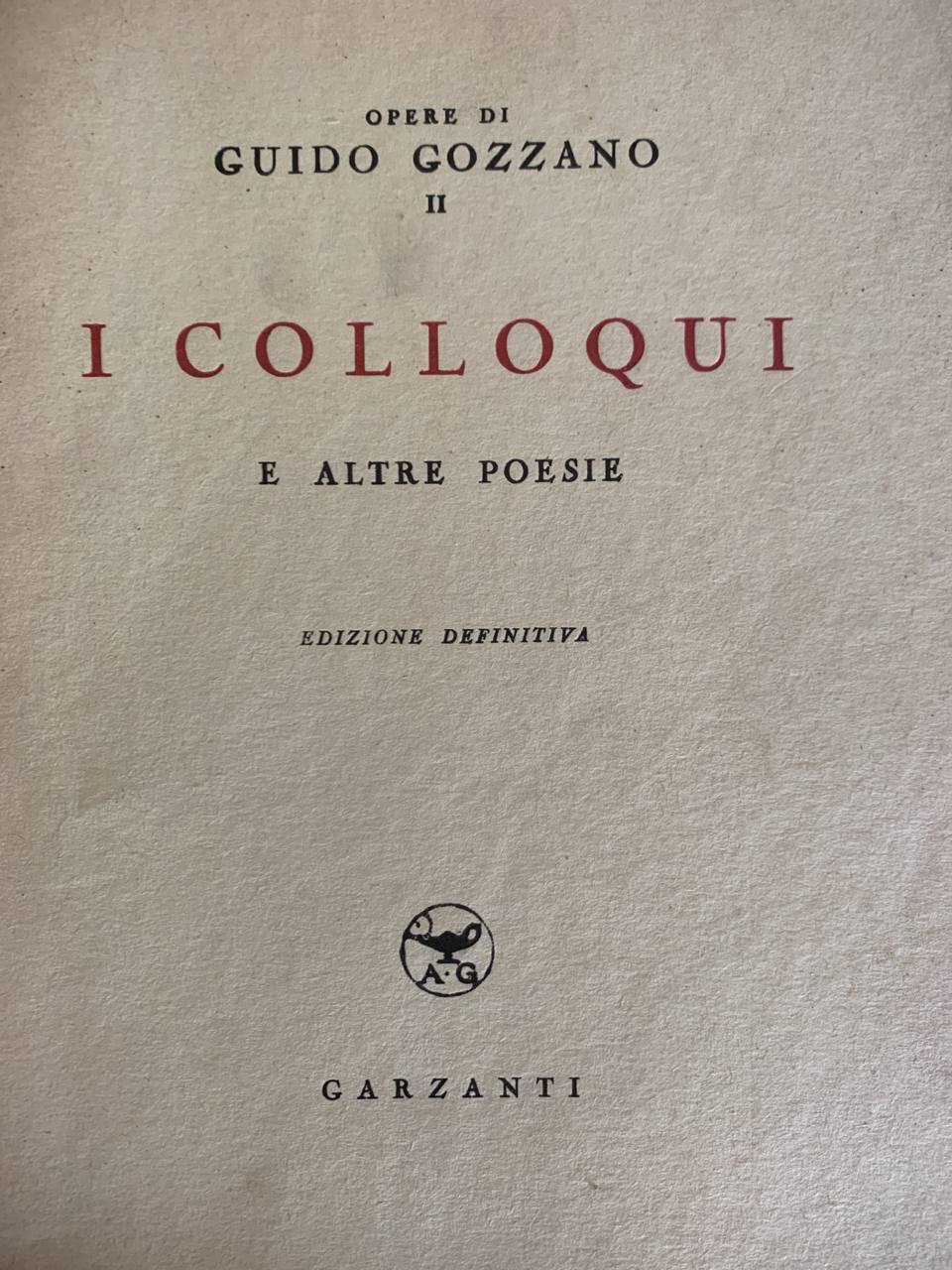 I colloqui e altre poesie - copertina