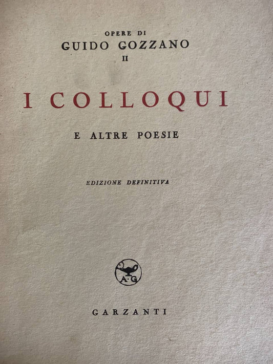 I colloqui e altre poesie - copertina