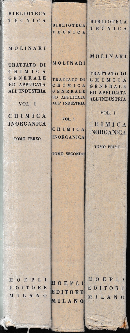 Chimica inorganica, primo volume tre tomi. - copertina