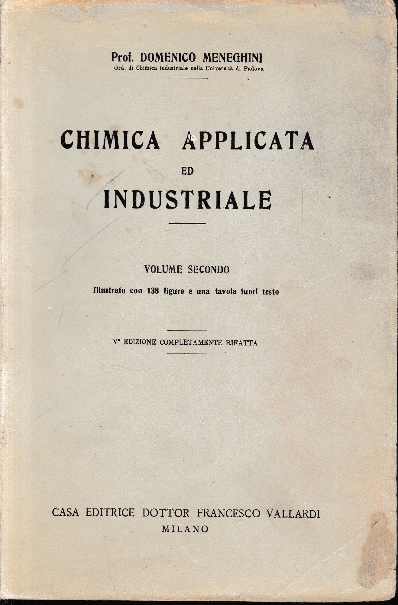 Chimica applicata ed industriale, vol. 2°. - copertina
