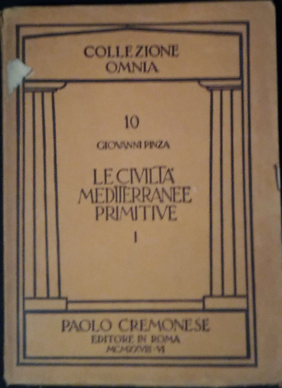 Le civiltà primitive  mediterranee - copertina