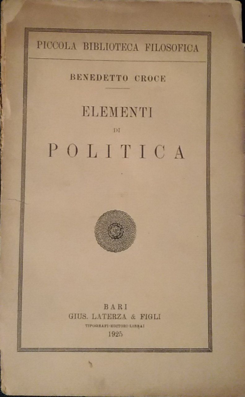 Elementi di politica - copertina
