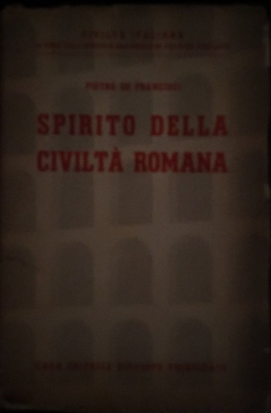 Spirito della civiltà romana - copertina