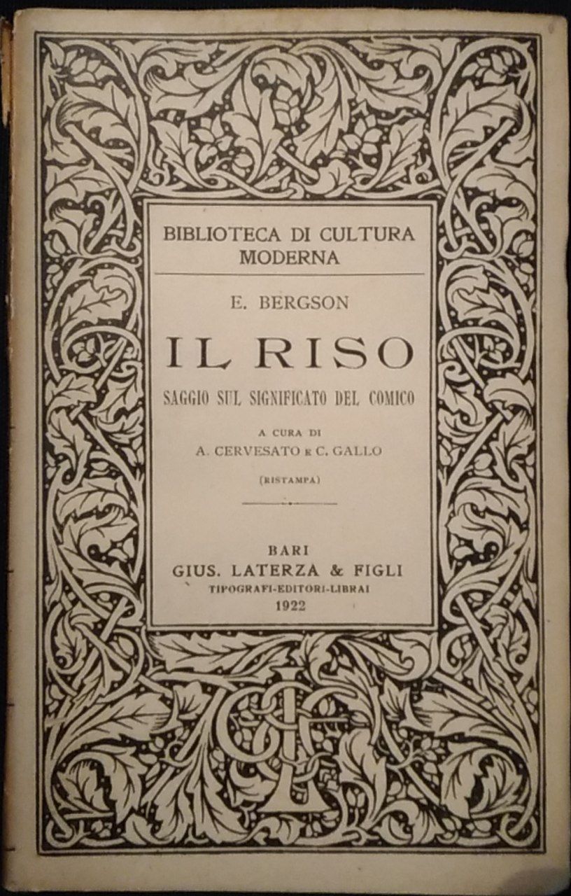 Il riso. Saggio sul significato del comico - copertina