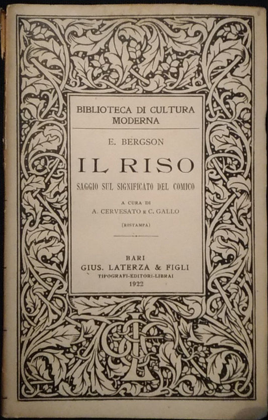 Il riso. Saggio sul significato del comico - copertina