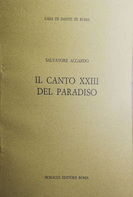 Il canto XXIII del Paradiso - copertina