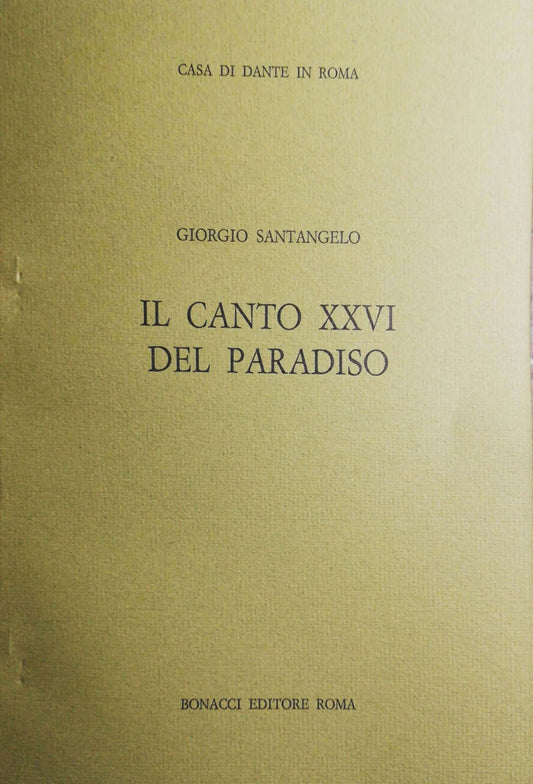 Il canto XXVI del Paradiso - copertina