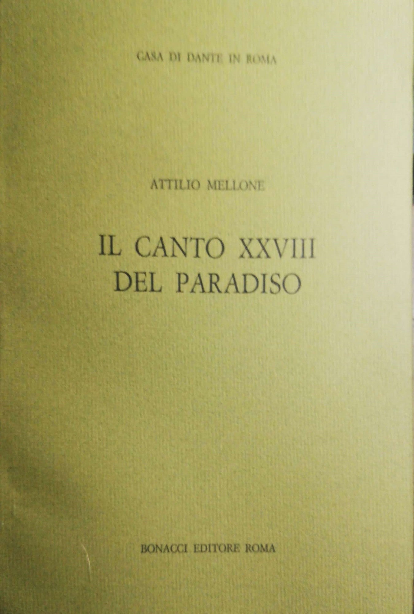 Il canto XXVIII del Paradiso - copertina