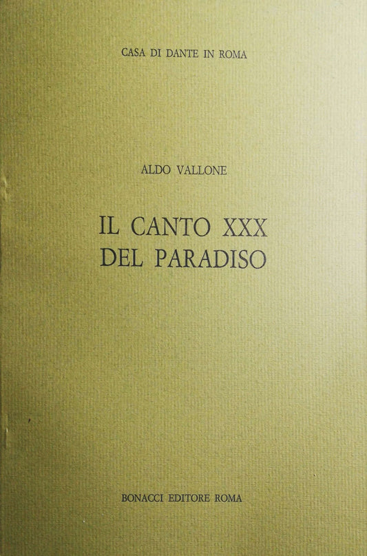 Il canto XXX del Paradiso - copertina