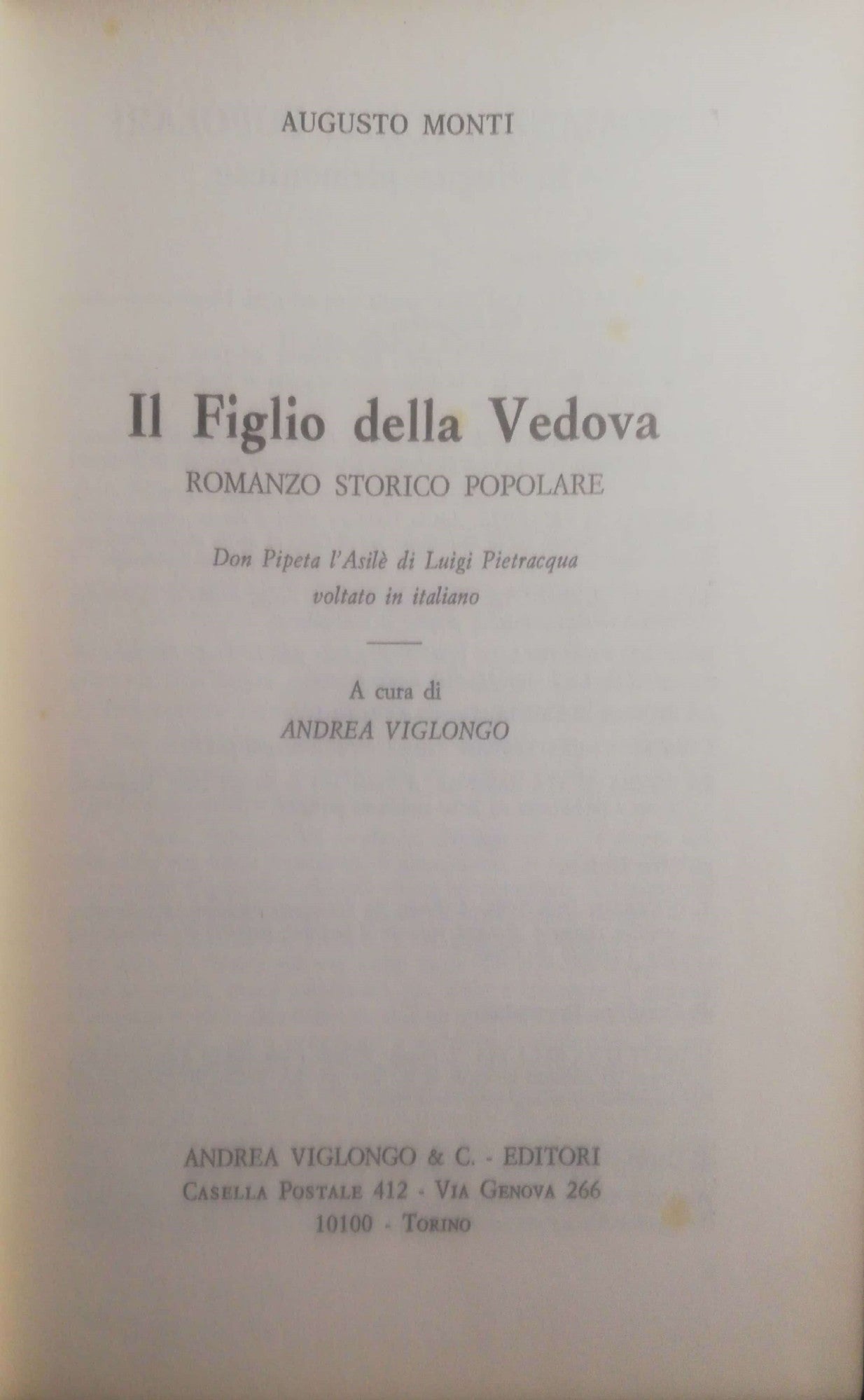 Il figlio della Vedova - copertina
