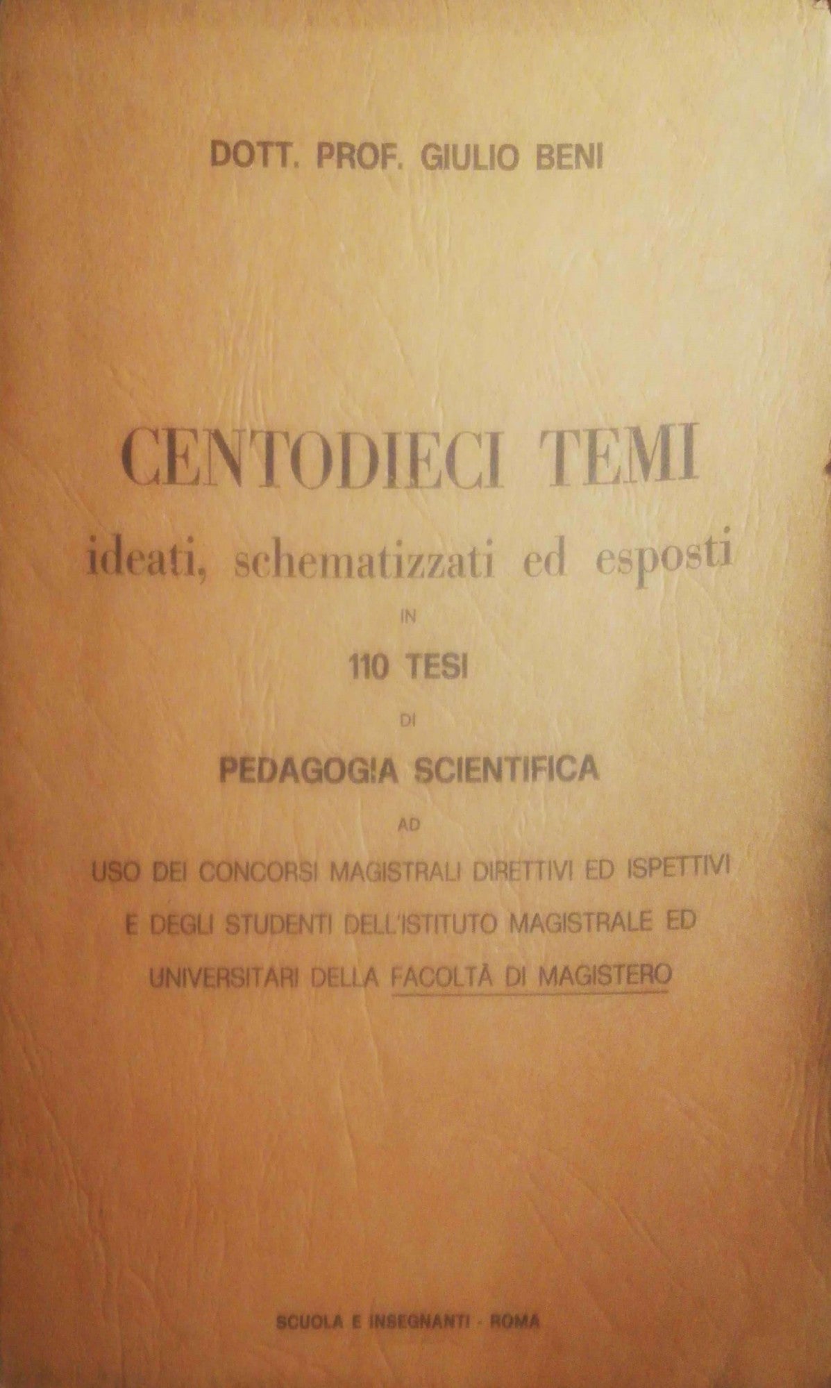 Centodieci temi ideati, schematizzati ed esposti - copertina