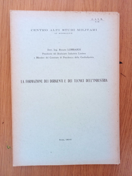 La formazione dei dirigenti e dei tecnici dell'industria - copertina