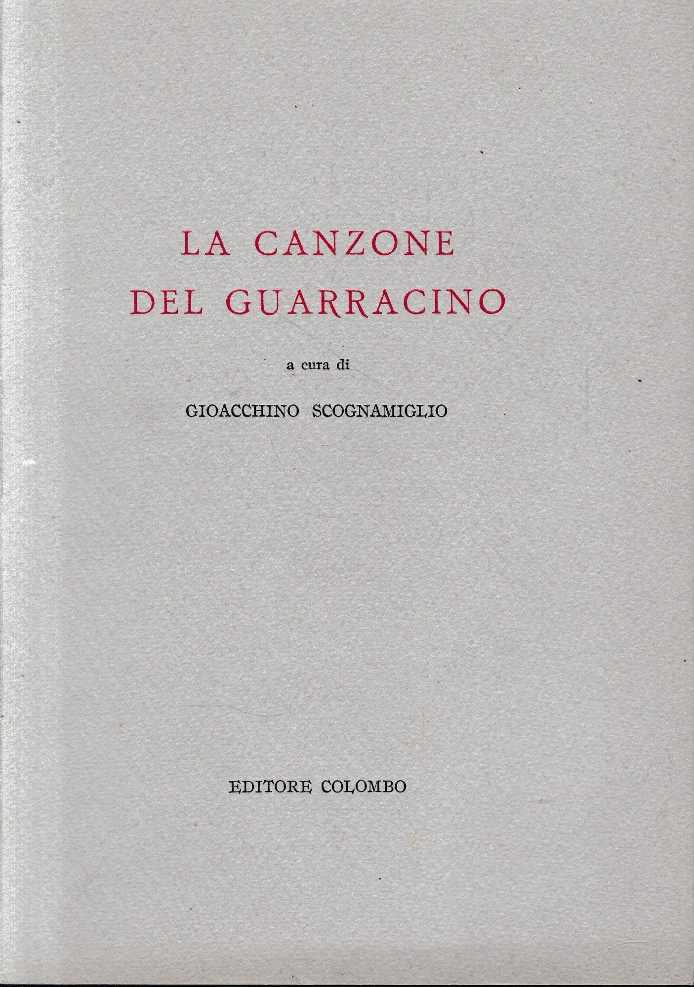 La canzone del Guarracino - copertina