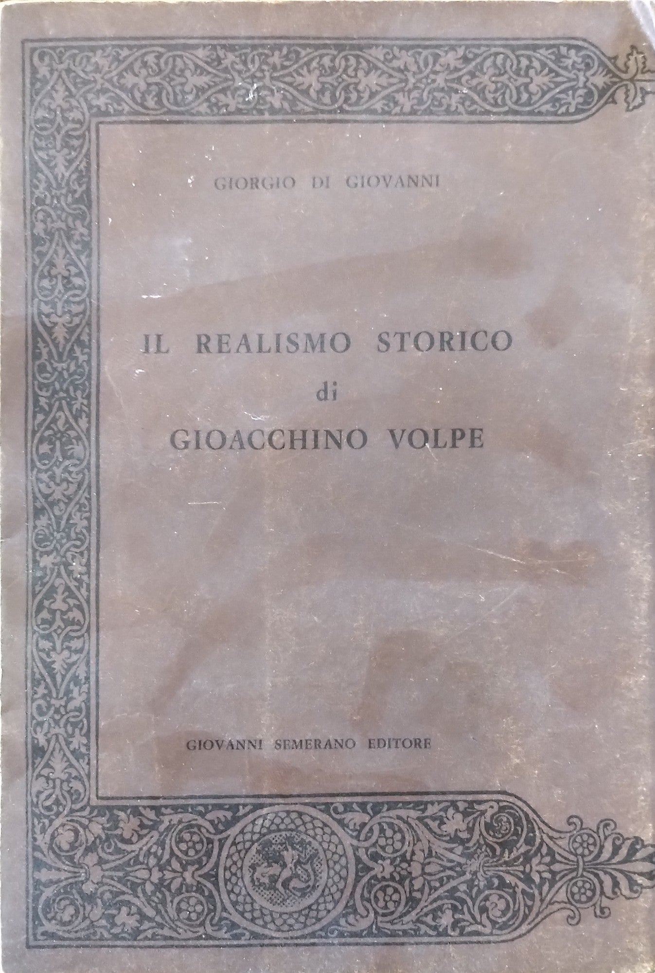 Il realismo storico di Gioacchino Volpe - copertina