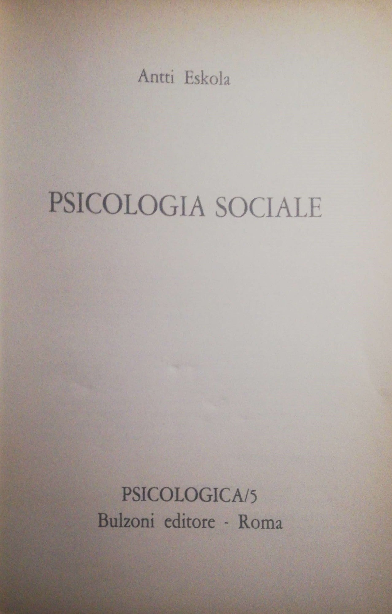 Psicologia sociale - copertina