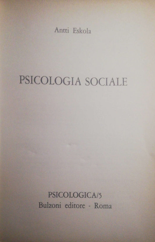 Psicologia sociale - copertina
